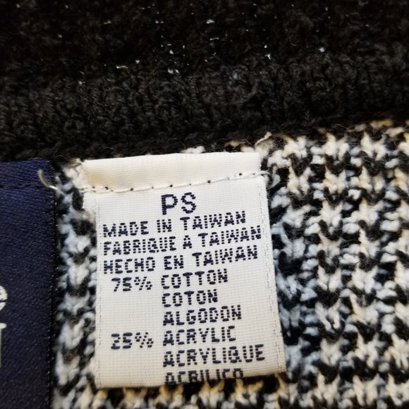 🛍️❤️ Liz Claiborne Lizsport BW Grandmacore Open Front Cardigan 🛍️❤️ Size SP - Picture 5 of 8